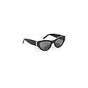 Saint Laurent Women's Monogram Cat Eye Sunglasses, Black/Black/Grey, 1 Count (Pack of 1)