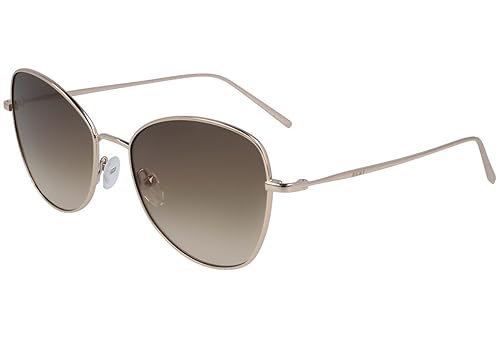 DKNY Women's DK104S Butterfly Sunglasses, Brown, 55/18/135