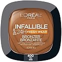 L'Oreal Paris Infallible Up to 24H Fresh Wear Soft Matte Longwear Bronzer. Waterproof, heatproof, Transfer, humidity and sweatproof, Tan, 0.31 oz