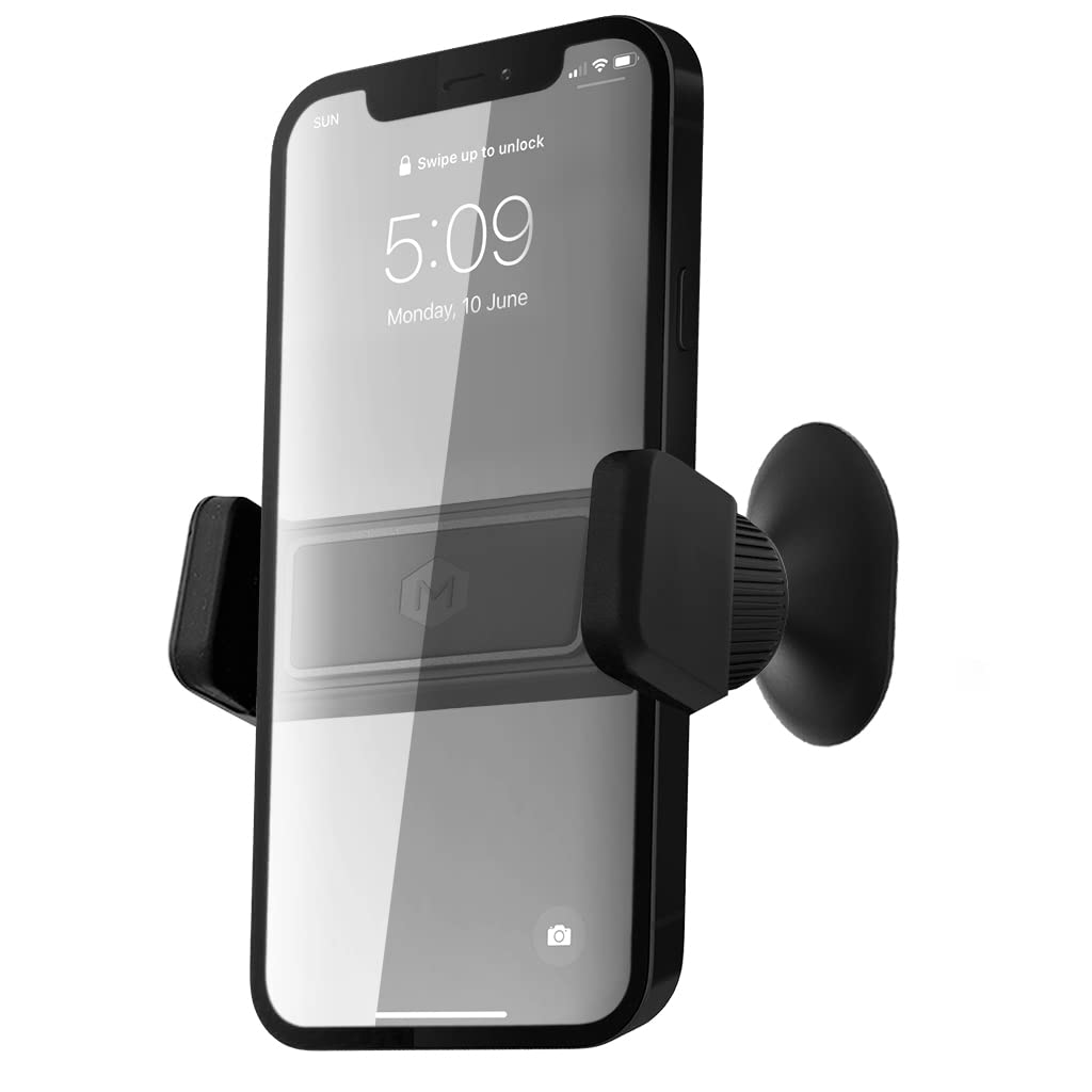 Mighty Mount Simpl Grip Dashboard Phone Holder - One Touch Quick-Grip Mount Compatible with iPhone 12-17 & iPhone Air & Smartphone, Black
