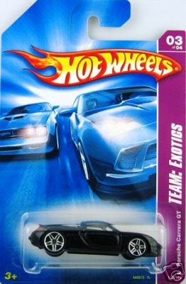 Mattel Hot Wheels 2008 1:64 Scale Team Exotics Black Porsche Carrera GT Die Cast Car #115