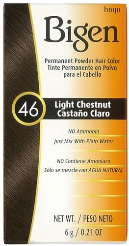 Bigen Permanent Powder Hair Color 46 Light Chestnut 1 ea (Pack of 8)