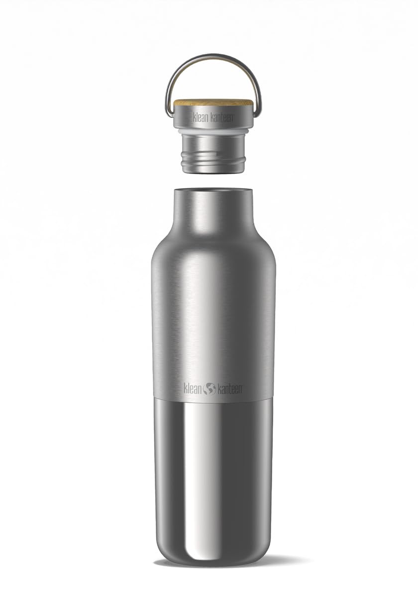 Klean Kanteen Rise Reflect Insulated Water Bottle - Reusable Water Bottle for Quick Hydration - Vacuum Insulation - Dishwasher-Safe - Bamboo Cap