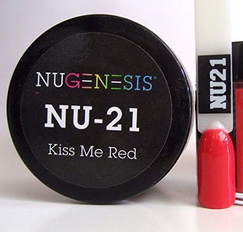 NuGenesis Nail Dipping Powder Color 1.5oz/43g Jar - (NU21 KISS ME RED) Beauty & Personal Care Nugenesis