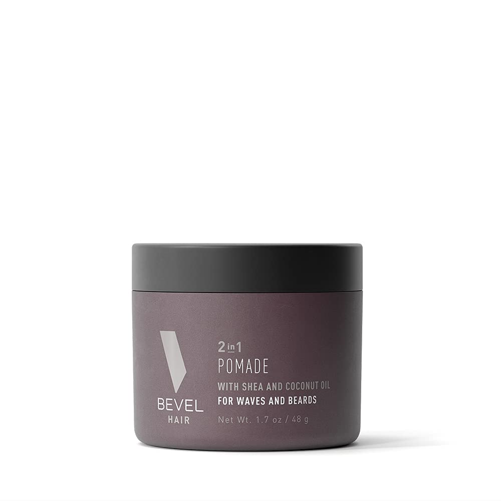 Beard Balm & Hair Pomade by Bevel with Coconut Oil and Shea Butter, Beard Care for Men, 1.7 oz (Packaging May Vary)