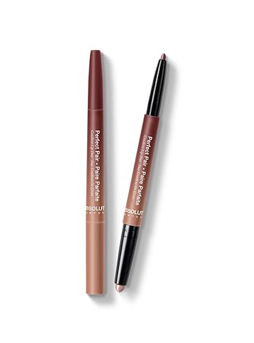 Absolute New York ALD01 Perfect Pair Lip Duo, Fuller and Poutier Lips, Deeper Shade For Lip Contouring, Satin Lipstick and Lip Liner