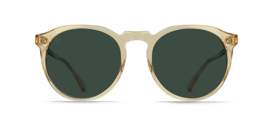 Raen Remmy 49 Polarized Round Sunglasses, Champagne Crystal, 49 mm