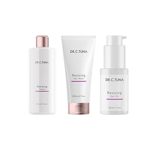 FARMASi 3 Pack Dr. C. Tuna Reviving Shampoo & Hair Mask & Hair Oil Gift Set, Complete Nourishing & Strengthening Hair Care Routine Beauty & Personal Care FARMASi