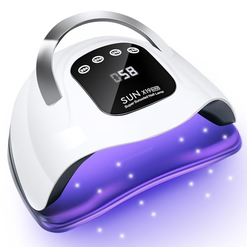 Wisdompark 320W UV LED Nail Lamp, Nail Dryer for Gel Polish with 72Pcs Lamp Beads and Automatic Sensor/4 Timer Setting Professional Nail Art Tools Beauty and Personal Care Wisdompark Default Title