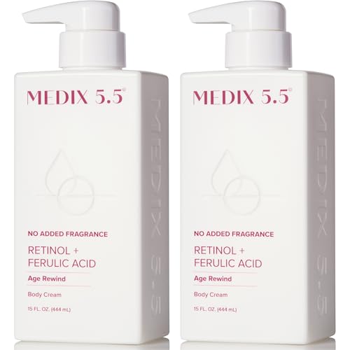 MEDIX Fragrance Free Retinol Face Moisturizer & Body Lotion Crepey Skin Care Treatment | Anti Aging Firming Retinol Cream For Face Targets Loose Crepe