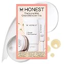 Honest Beauty The Icons Skincare Trio Travel Kit, Mini Hydrogel Cream, Gentle Gel Cleanser, Vitamin C Radiance Serum for Sensitive Skin, Vegan