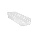 QUANTUM STORAGE SYSTEMS QSB106CL Economy Part Organizer Clear Bins 24" L x 7" W x 4" H 8 Pack