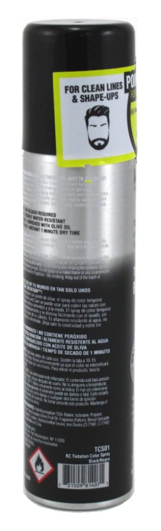 Kiss Tintation Temporary Color Spray Black 2.82 Ounce (Pack of 6)