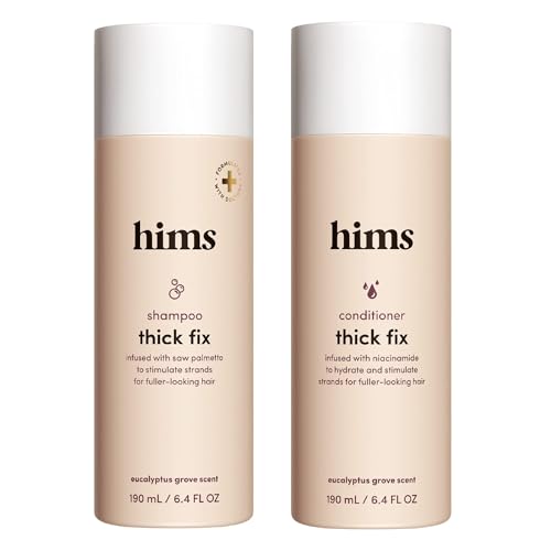 hims Thick Fix Shampoo & Conditioner Set - Saw Palmetto for Healthy Hair Growth & Thickening - Scalp Cleansing - Vegan, Sulfate-Free & Cruelty-Free