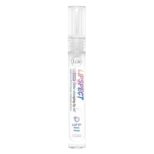 J.CAT BEAUTY Lipspect Lip Switch, Color Changing Lip Oil, LLO 101 Peach, Please, 0.1 fl oz (3 ml)