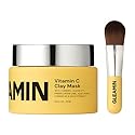 Gleamin Vitamin C Clay Mask for Dark Spots, Turmeric Clay Face Mask Skin Care, Deeply Cleanses & Refines Pores, Brightens Uneven Tone and Helps
