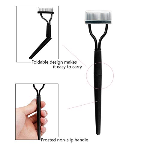 BETURY Eyelash Comb,Eyelashes Separator Curler+ Duo Eyebrow Brush and Spoolie Brush, False Eyelashes Applicator Tool 2PCS