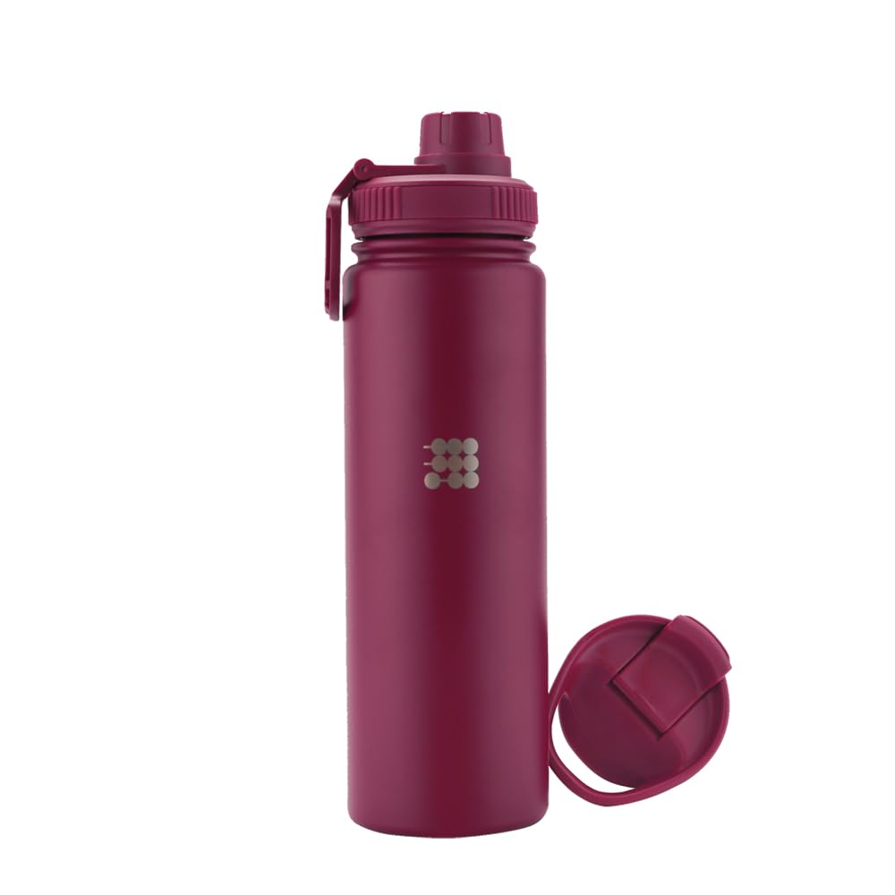 Cubitt Insulated Sports Hydro Water Bottle 24 oz, 2 Lids (Coffee Lid and Wide Mouth Twist Sports Lid), Stainless Steel, Double Walled. Cold for up