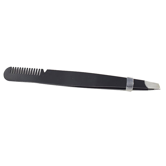 Eyebrow Tweezers with Comb, Double Ended Stainless Steel Slant Tip Precision Brow Grooming Tool for Hair Removal, Trimming & Eyelash Application Beauty and Personal Care Dioche