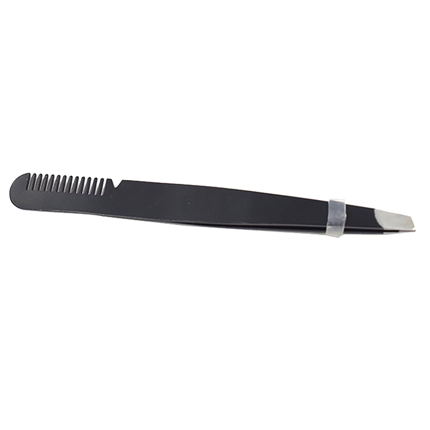 Multi Purpose Eyebrow Tweezers Stainless Steel Ergonomic Slant Tip Eyebrow Tweezers with Comb (Black) Beauty and Personal Care JTLB