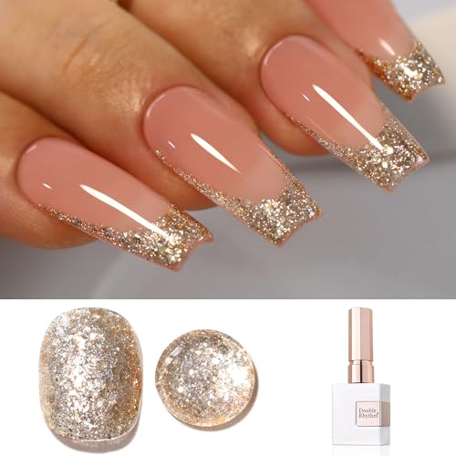 Double Rhythm 15ML Glitter Gel Polish Shimmer Reflective Holographic Color Magnetic for Nail Art Salon DIY at Home (B1117) Beauty and Personal Care Double Rhythm Default Title