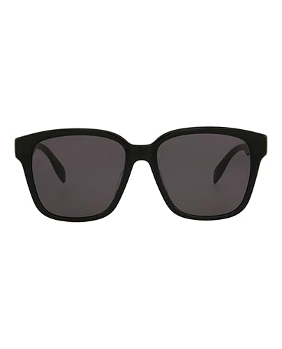 Alexander McQueen Square/Rectangle Sunglasses Black Black Grey Luxury Eyewear Made In Italy Acetate Frame Designer Fashion for Everyday Luxury