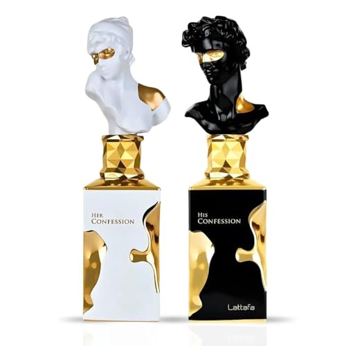 Lattafa His Confession & Her Confession Perfume Set - Eau de Parfum for Men & Women - 2 x 100ml Long-Lasting Fragrance Gift Bundle