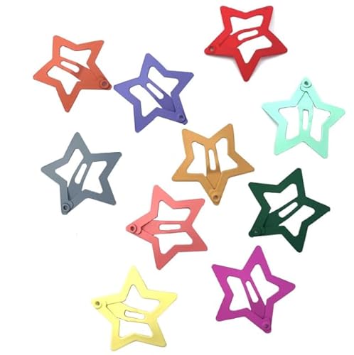 Duehut HLLMX 20 PCS Barrettes For Girls, Women, Toddlers Kids Colorful Hair Barrette Cute Lovely Metal Hair Snap Clips Fashion Stars Barrettes