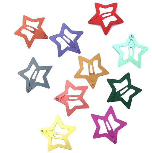 Duehut HLLMX 20 PCS Barrettes For Girls, Women, Toddlers Kids Colorful Hair Barrette Cute Lovely Metal Hair Snap Clips Fashion Stars Barrettes