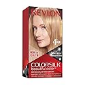 REVLON Colorsilk Beautiful Color Permanent Hair Color with 3D Gel Technology & Keratin, 100% Gray Coverage Hair Dye, 73 Champagne Blonde