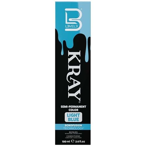 L3 - Level 3 Kray Semi Permanent Hair Color - Semi Permanent Hair Dye with Aloe Vera - Light Blue
