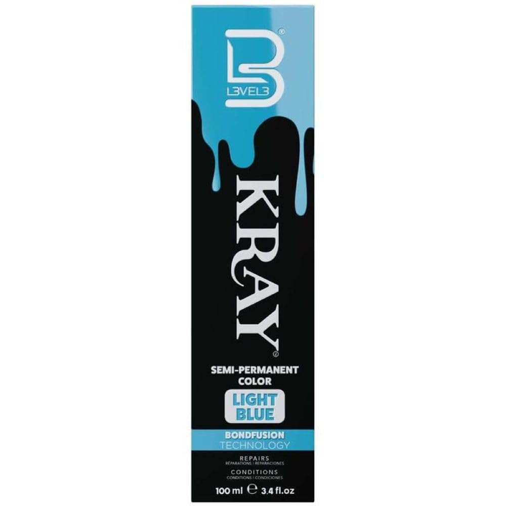L3 - Level 3 Kray Semi Permanent Hair Color - Semi Permanent Hair Dye with Aloe Vera - Light Blue