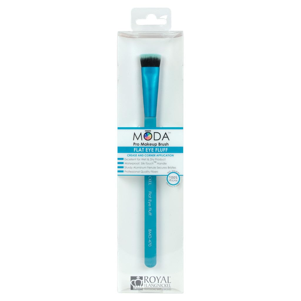 MODA Brush Flat Eye Fluff Makeup Brush - Soft Blending Brush for Eyeshadow, Crease & Detail Work, Vegan & Cruelty-Free
