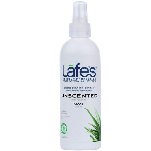Lafe's Natural Bodycare Lafe's Natural and Organic Deodrant Unscented Spray with Aloe Vera 8 oz Spray Beauty and Personal Care Lafe's