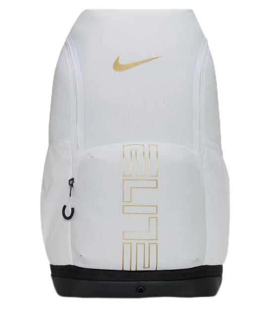 Nike Varsity Elite Backpack (32L), White/Black/Metallic Gold, One Size