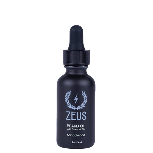 ZEUS Natural Beard Oil for Men, Premium Grooming Oil to Soften, Hydrate, Condition & Control Frizz in Beard and Mustache (Made in USA) Sandalwood