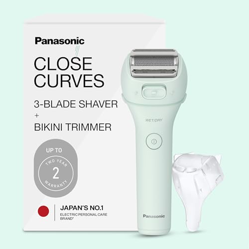 Panasonic Electric Bikini Trimmer, Waterproof Full-Body Cordless Electric Razors for Women Legs with Bikini Attachments, 3 Hypoallergenic Blades, Beauty and Personal Care Panasonic Default Title