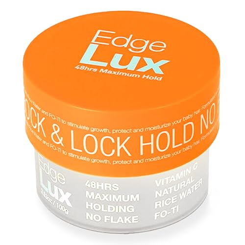 Lux Collection Edge Control Gel for 4C Hair - 48 Hour Maximum Hold Edge Control, Edge Lux with Castor Oil, Keratin & Biotin, Non-Flaking Styling Gel