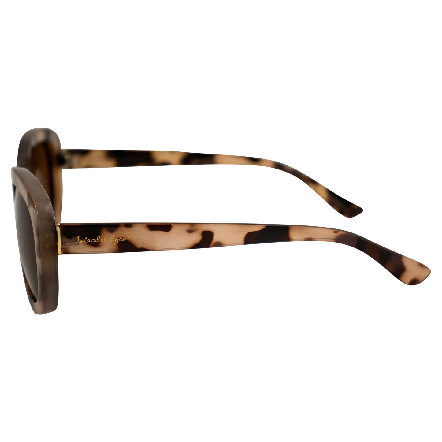 Islander Eyes Dominica Polarized Sunglasses for Women Pink Tortoise Frame w/Brown Lens