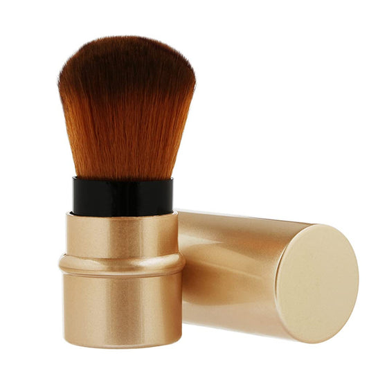 YDC Kabuki Foundation Brush Retractable Professional Travel Brushes Blush Small & Soft Makeup Tool for Mineral Powder, Contouring, Cream