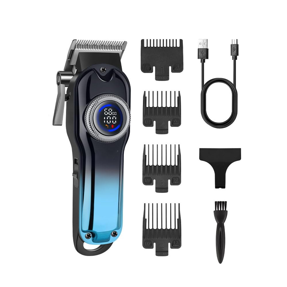 QDKVTNDJZ Electric Hair Clippers for Men, Professional Cordless Clippers and Trimmers Set with LED Digital Display,4 Limit Combs Rechargeable Hair Beauty and Personal Care QDKVTNDJZ