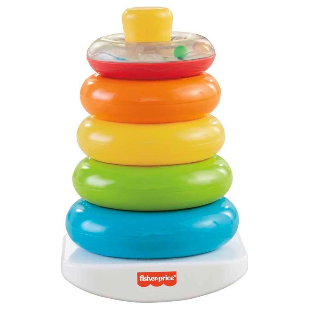 Fisher-Price Infant Toy Set, Baby’s First Blocks (10 Shapes) and Rock-a-Stack Ring Stacking Activity for Ages 6+ Months (Amazon Exclusive)