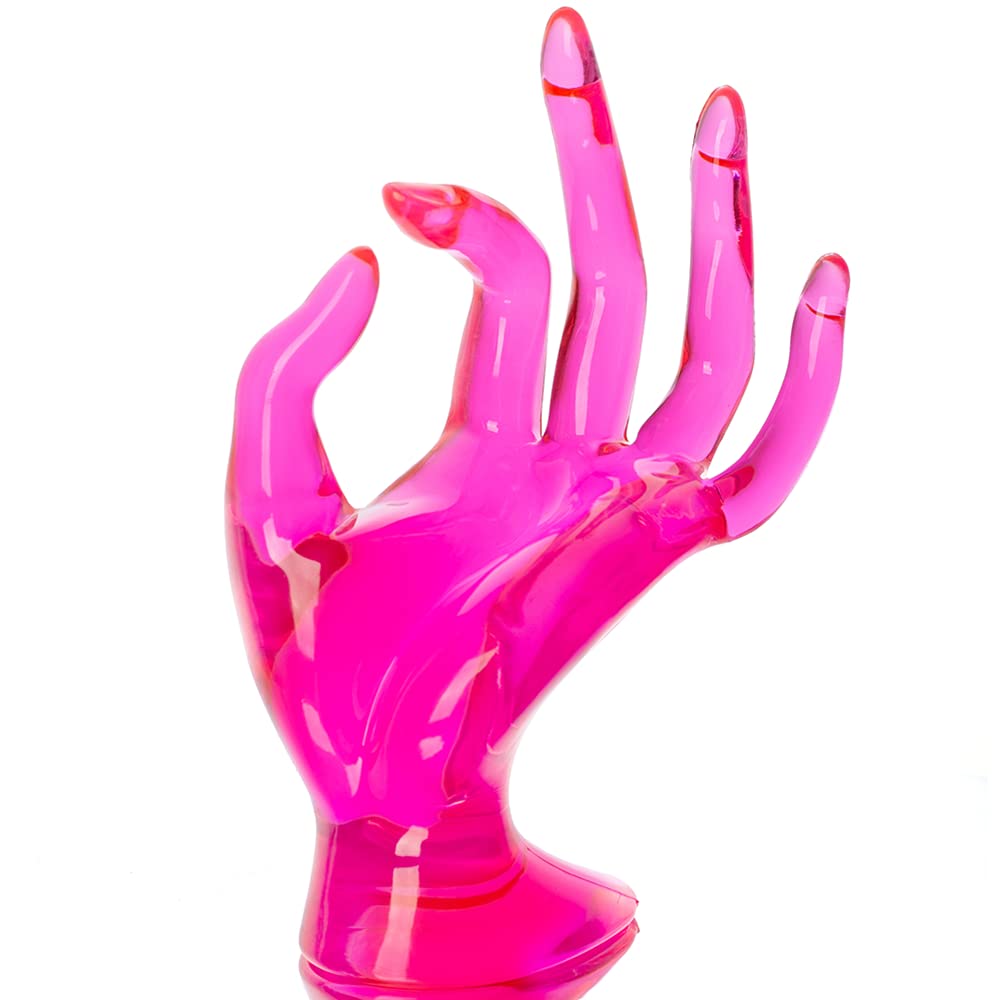 HOMEGOAL Hand Jewelry Holder, Bracelet Ring Watch Jewelry Display Holder Stand, Mannequin Hand, Polyresin, 7 Inch (Rose Red)