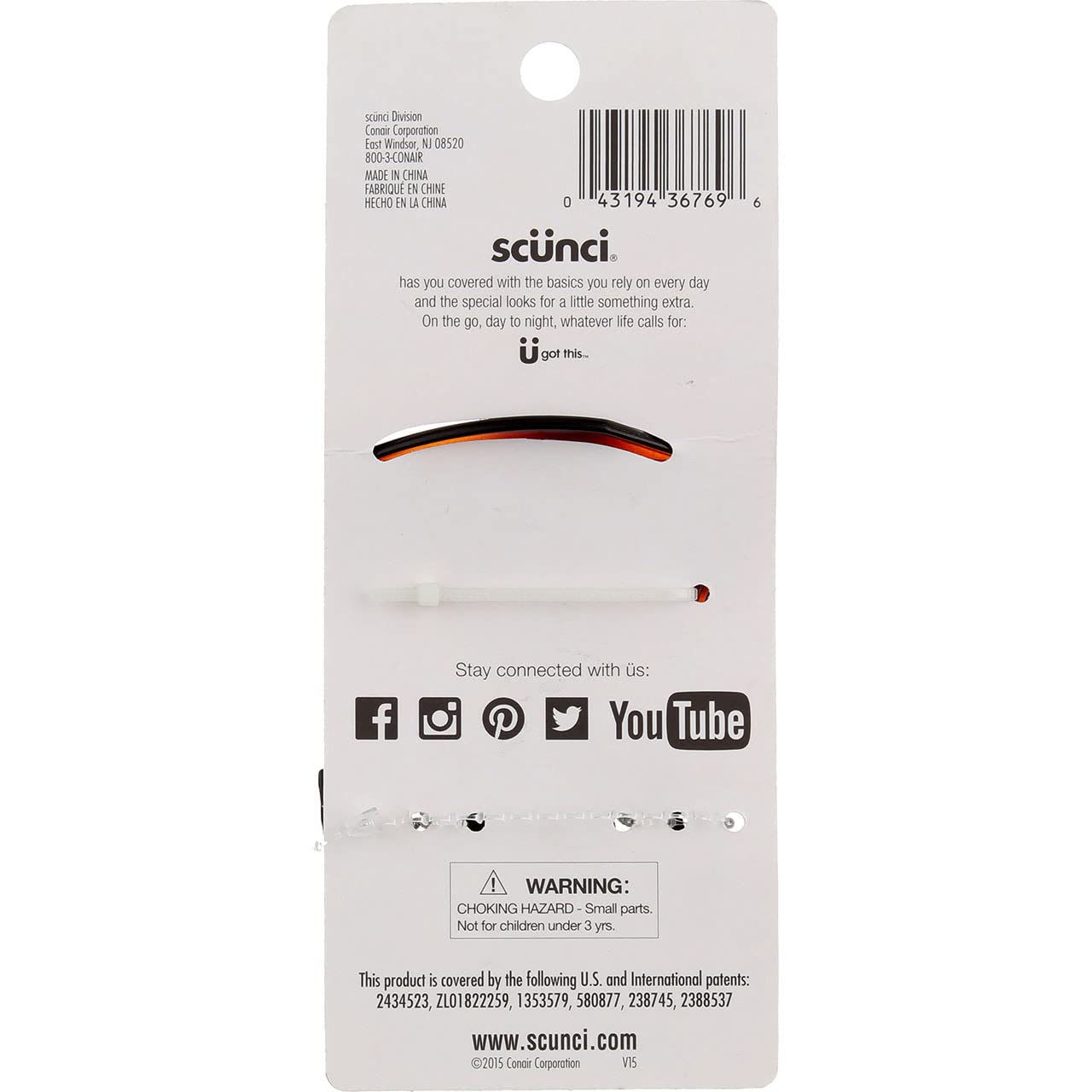 Scunci Claw Clips, 1 ea (Pack of 3)