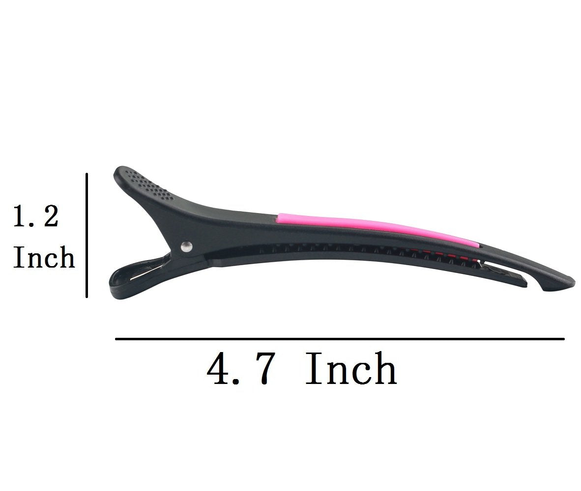 6Pcs/set Pinup Plastic Duck Bill Hair Clips for Sectioning Hair - Professional Non Slip Silicone band Clips Salon DIY Accessories Hairpins Hairgrip
