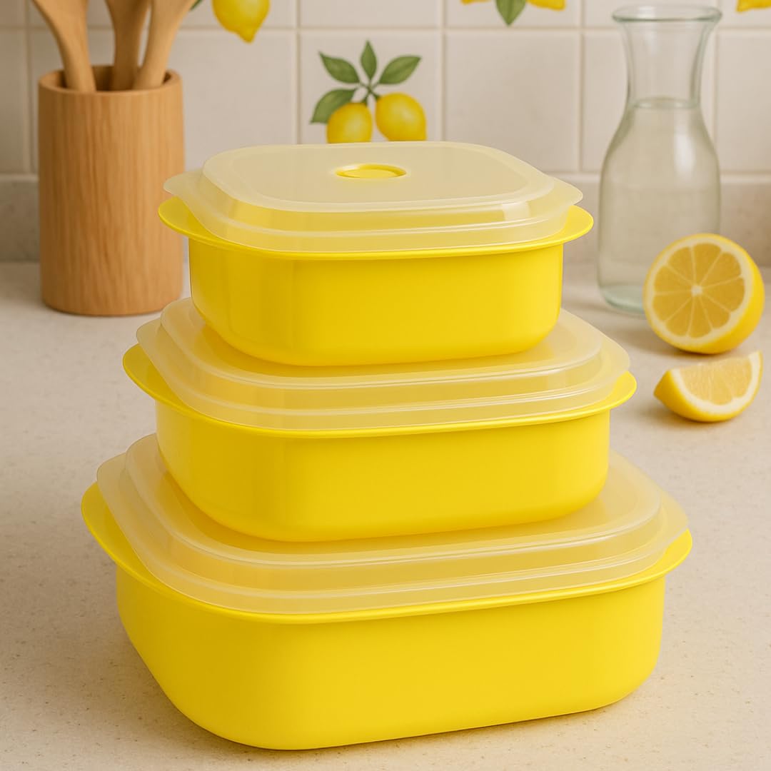 Reston Lloyd Nesting Microwave Containers, Set of 3, Adjustable Steam Vents, Airtight, Meal Prep, Durable BPA-Free Plastic- Freezer & Dishwasher…