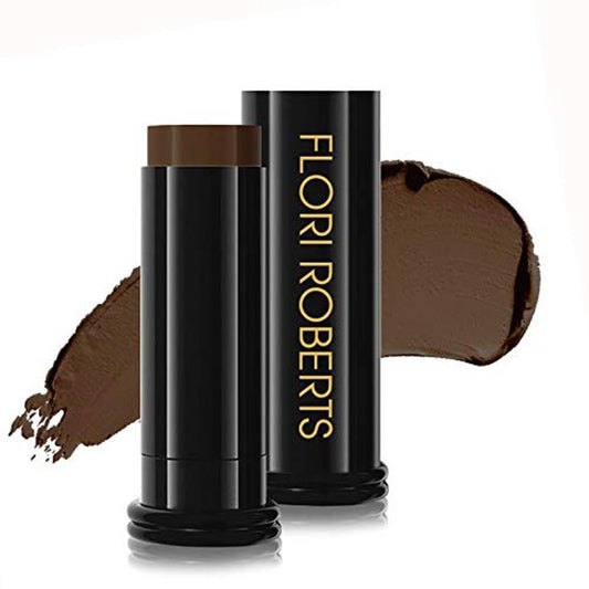 Base Strokes Crème Foundation Stick by Flori Roberts, Full Coverage for Women of Color or Deeper Skin Tones, Long Lasting Makeup, Natural Finish