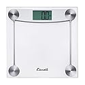 Escali Digital Glass Bath Scale for Body Weight, Bathroom Body Scale, High Capacity of 400 lb, Battery Included, Clear Glass