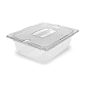 Carlisle FoodService Products Storplus 1/2-Size Food Pan for Catering, Buffets, and Restaurants, Polycarbonate, 4 Inches Deep, Clear