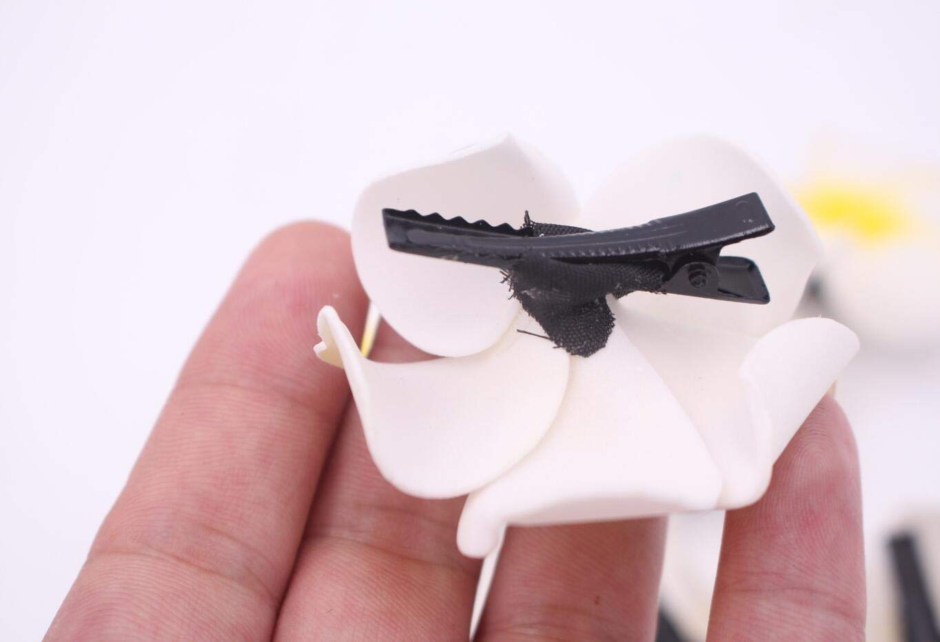 12PCS Women Girls 2.36" Hawaiian Hawaii Bohemia Style Plumeria Foam Flower Hair Clips Decoration Hair Barrette Hairpin For Bridal Wedding Party Beach